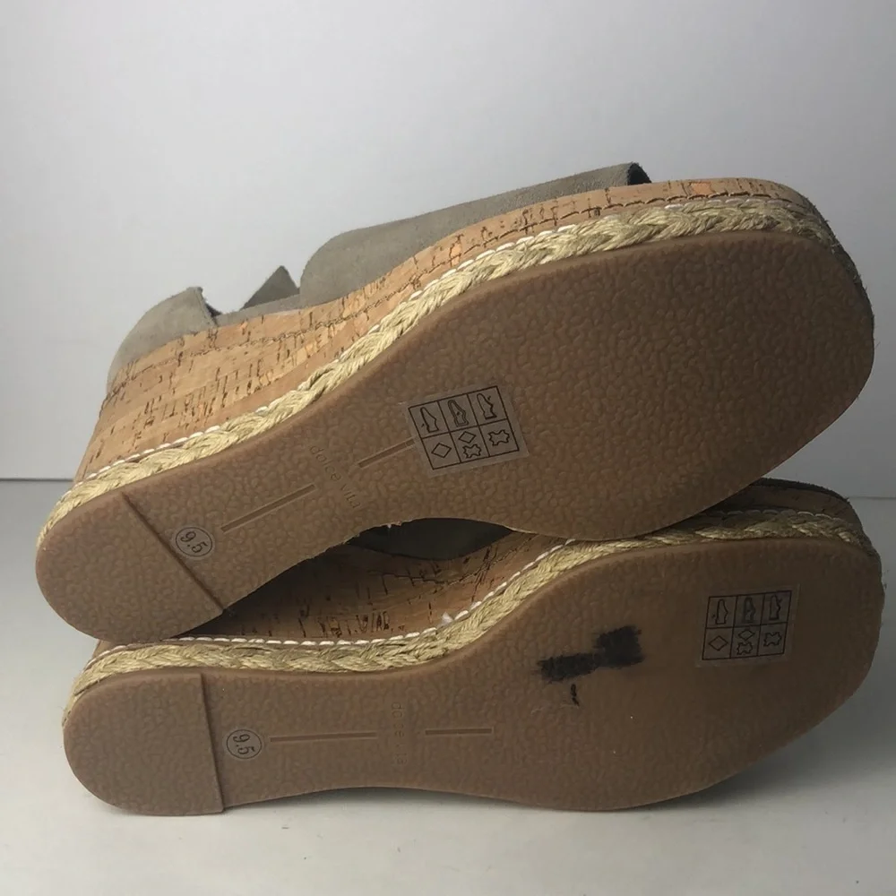 Dolce Vita Otto Espadrille Peep Toe Wedges Sandals 9.5
